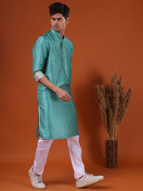 Tropical Green Pastel Cotton Kurta