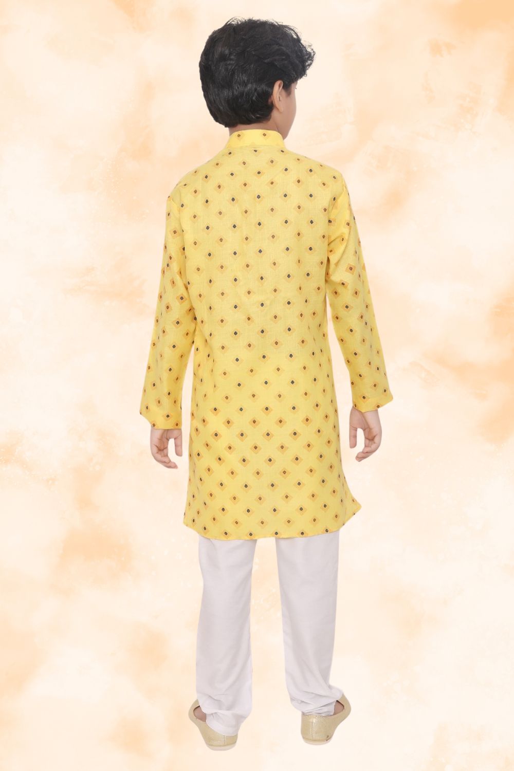 Shine of Yellow Hloom Printed Cotton Kurta