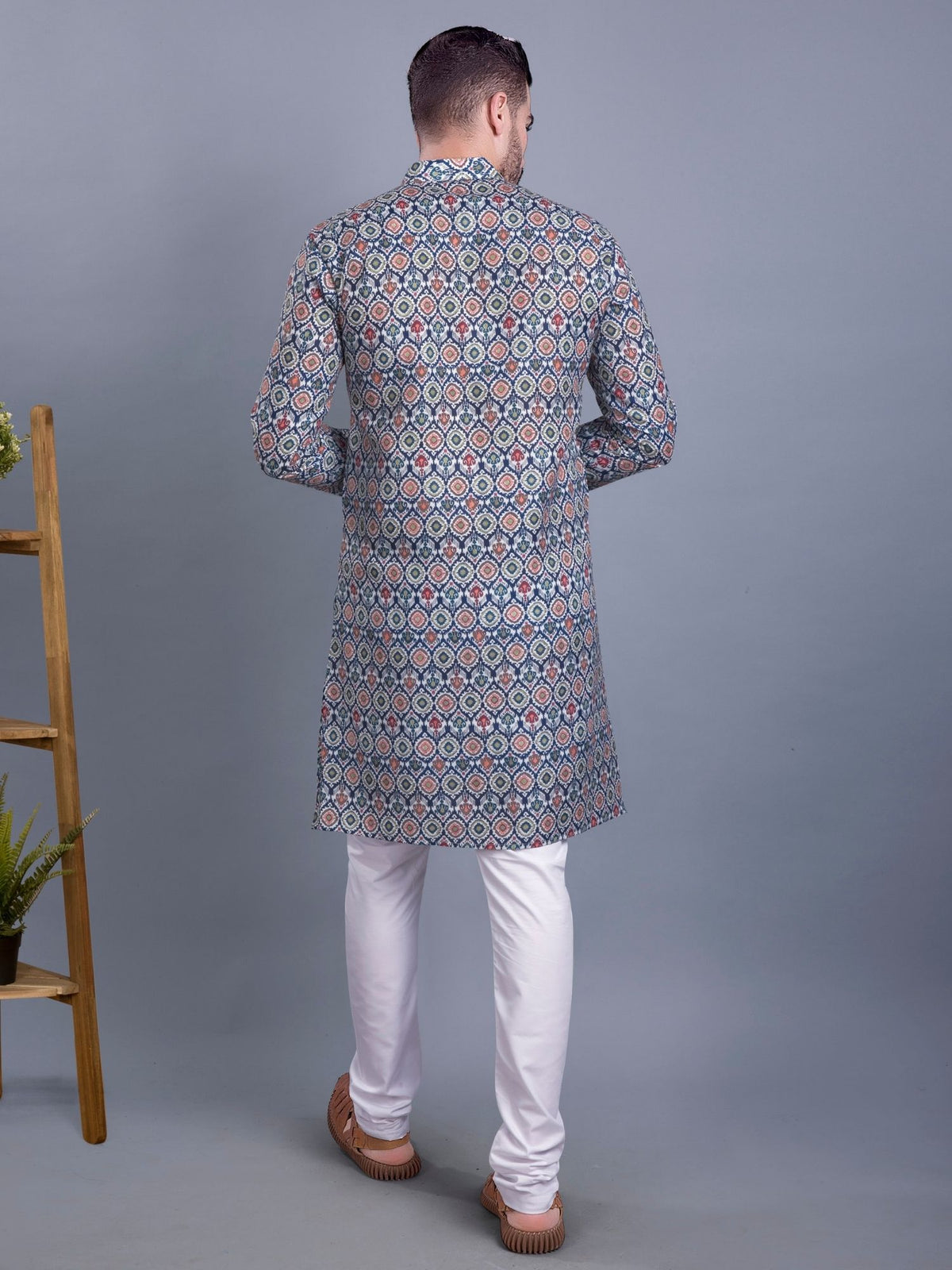 Tropical Green Indi Print Cotton Kurta