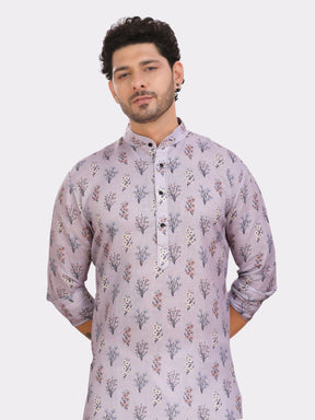 Orchid Purple Cotton Printed Kurta