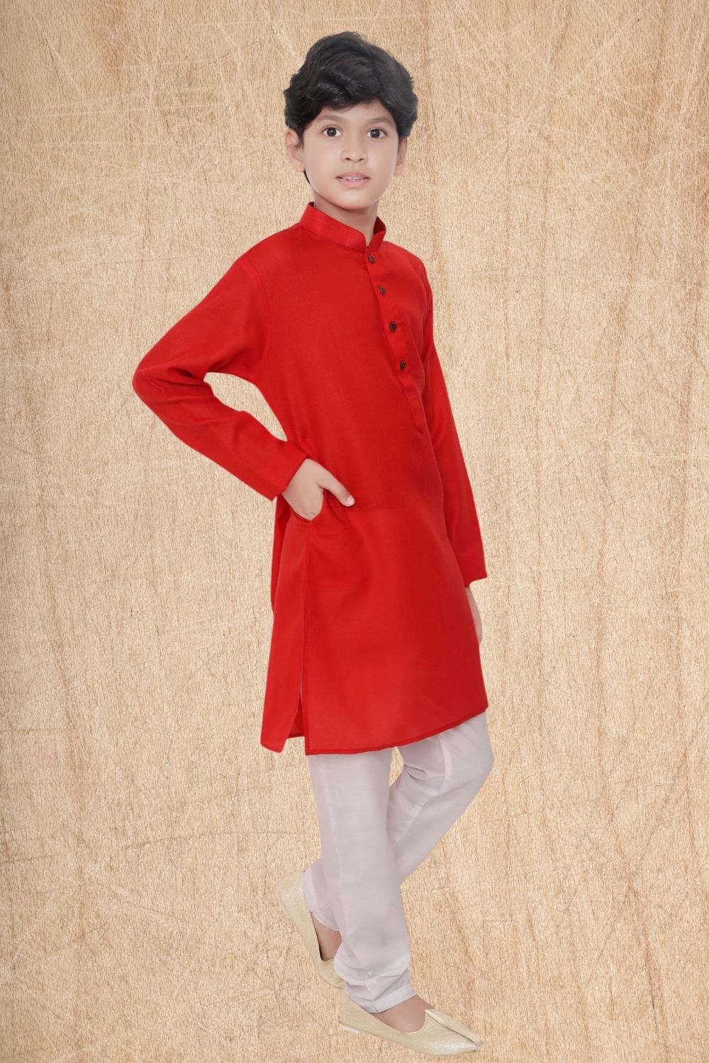 Barn Red Hloom Printed Cotton Kurta