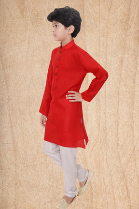 Barn Red Hloom Printed Cotton Kurta