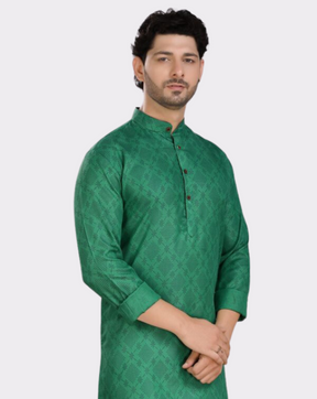 Tropical Green  Cotton Printed Kurta