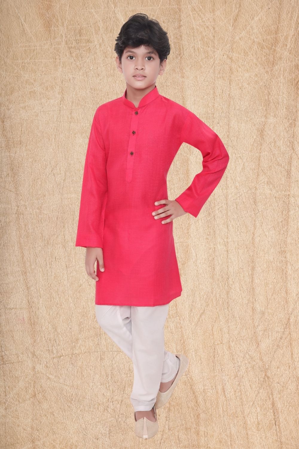 Persion Pink Hloom Printed Cotton Kurta Pajama Suit