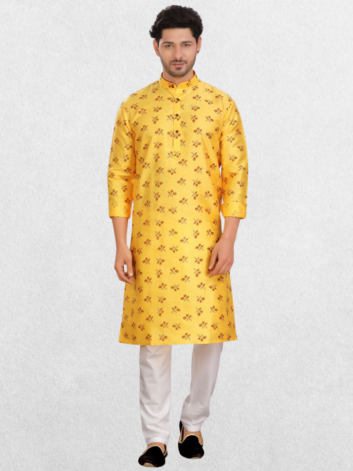 Benaras-silk men's traditional prints kurta