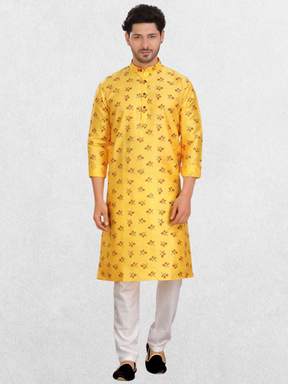 Benaras-silk men's traditional prints kurta