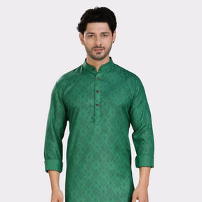 Tropical Green  Cotton Printed Kurta