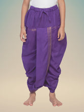 Indigo Purple Ready To Wear Cotton-Silk Pitambari Dhoti