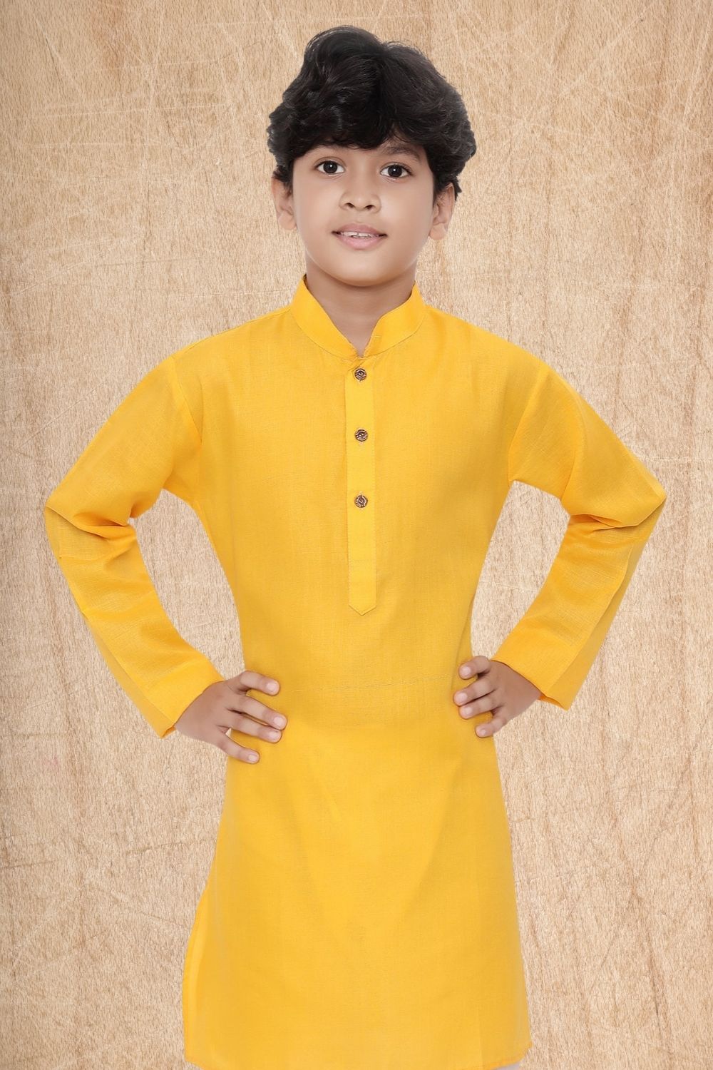 Shine of Yellow Hloom Printed Cotton Kurta Pajama Suit