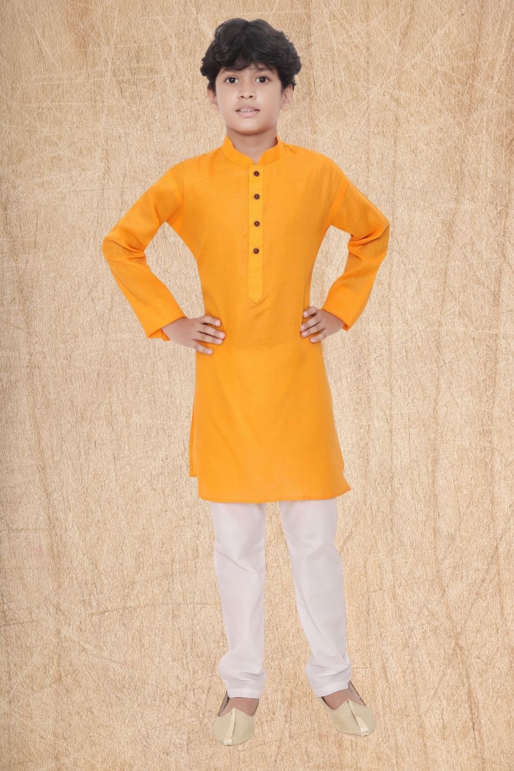 Sunshine Yellow Hloom Printed Cotton Kurta