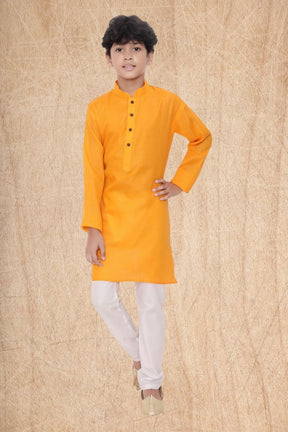 Sunshine Yellow Hloom Printed Cotton Kurta