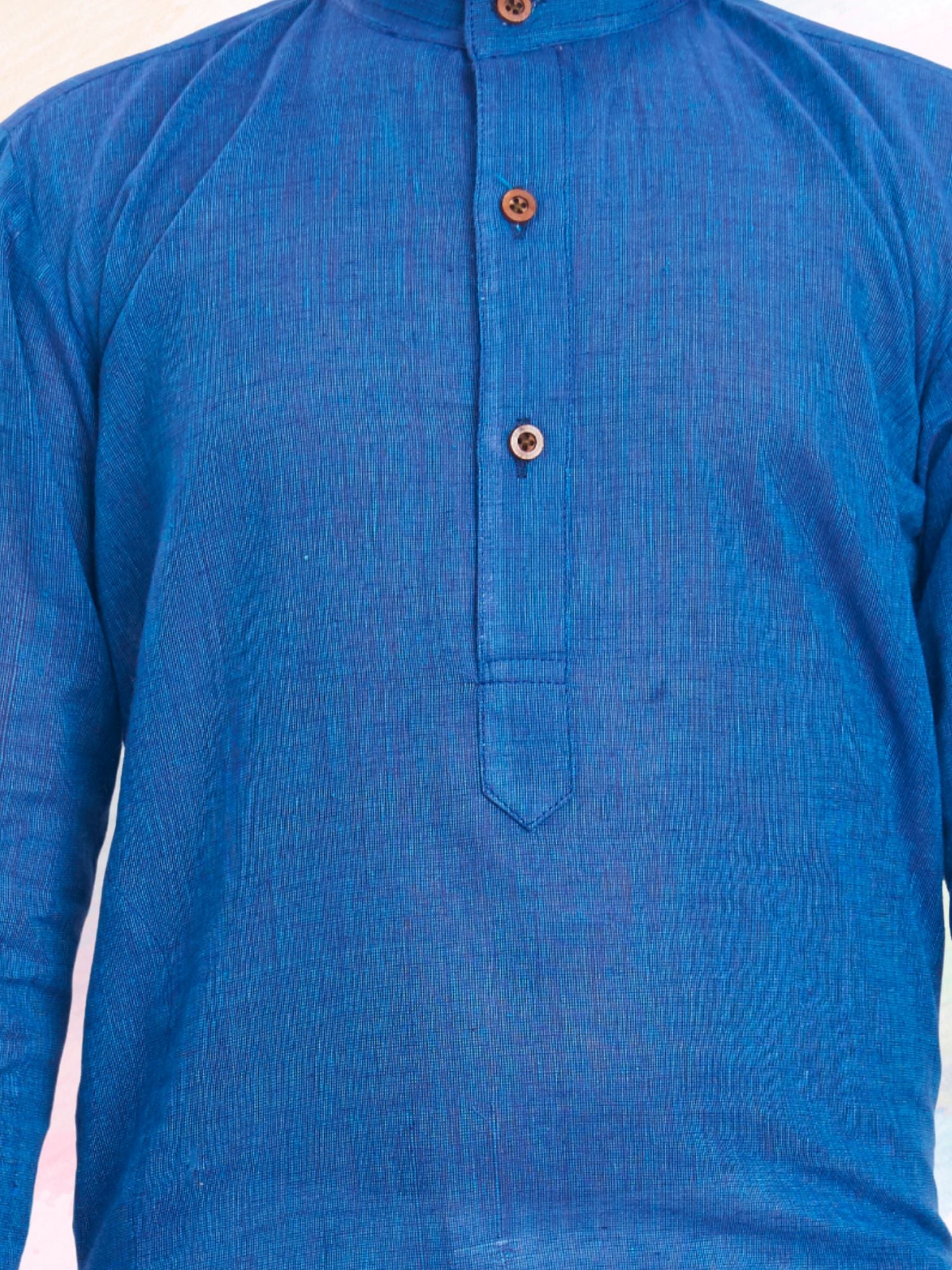 Azure Blue Cotton Kurta Pajama Suit