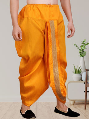 Orange Pitambari Ready To Wear Cotton-Silk Dhoti