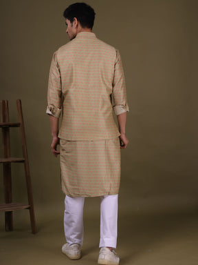 Mint Green Pastel Cotton Silk Kurta Jacket Set