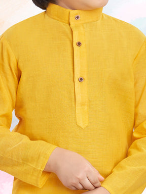 Shine Of Yellow Banaras Cotton Kurta