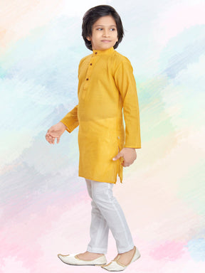 Shine Of Yellow Cotton Kurta Pajama  Suit