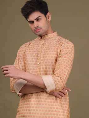 Butter Cream Pastel Cotton Silk Kurta Jacket Set