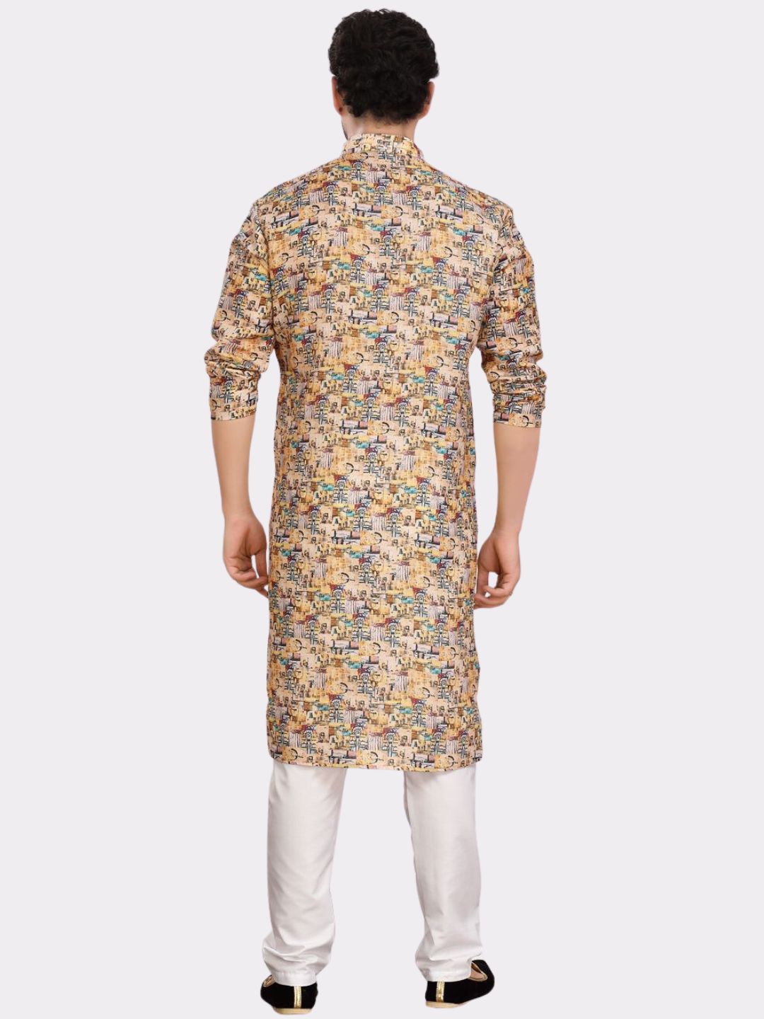 Shine OF Yellow Cotton Printed Kurta