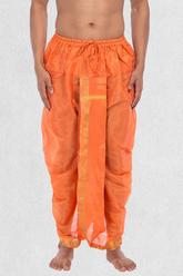 Orange Pitambari Dhoti Ready To Wear Cotton Dhoti