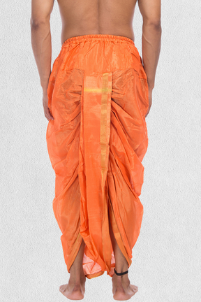 Orange Pitambari Dhoti Ready To Wear Cotton Dhoti