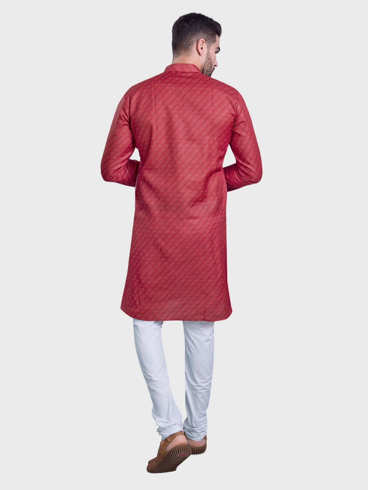 Barn Red Hloom Printed  Cotton Kurta