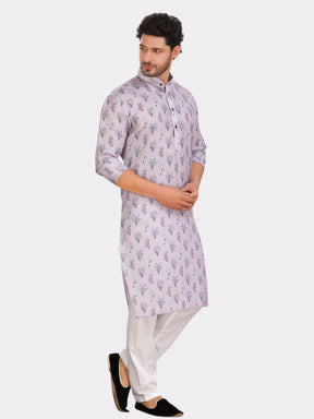 Orchid Purple Cotton Printed Kurta