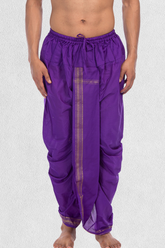 Purple  Pitambari Dhoti Ready To Wear Cotton Dhoti