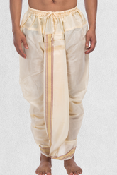 Shine Gold Pitambari Dhoti Ready To Wear Cotton Dhoti