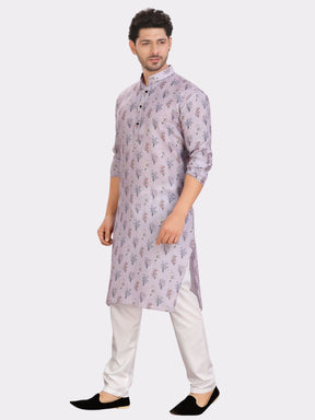 Orchid Purple Cotton Printed Kurta