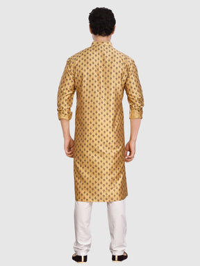 Butter Cream Silk Printed Kurta