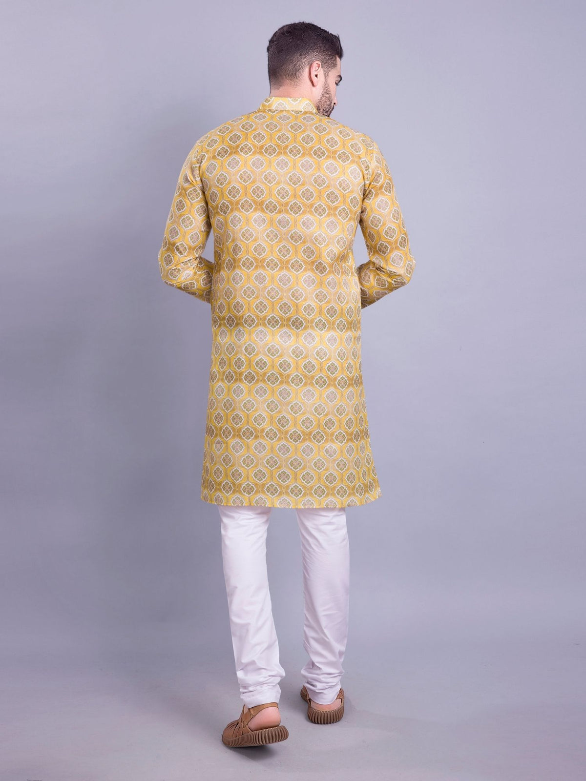 Shine Of Yellow Indi Print Cotton Kurta