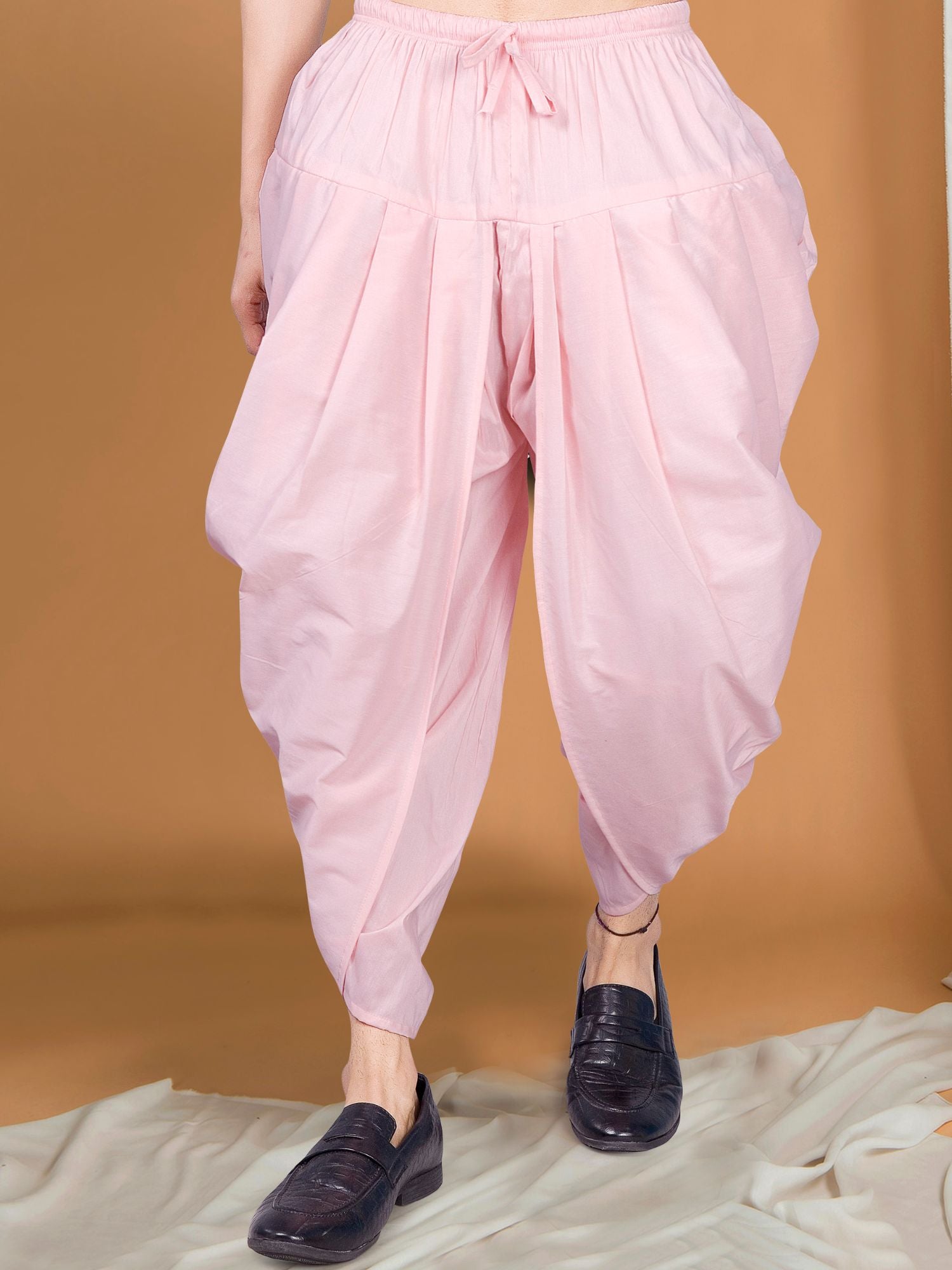 Persian Pink Ready To Wear Cotton-Silk Peshawari Dhoti