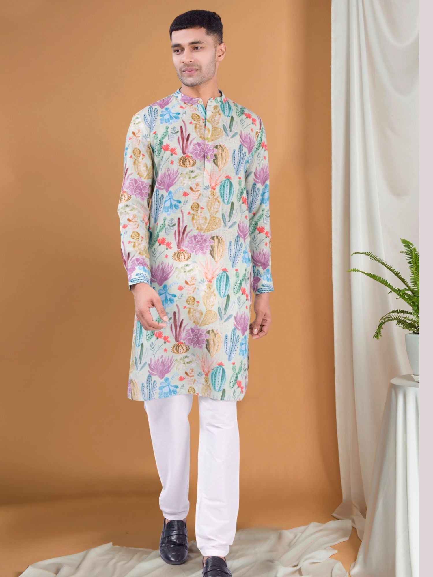 Tropical Green Tropical Paradise Kurta Pajama Set