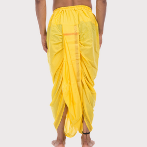 Yellow Pitambari Dhoti Ready To Wear Cotton Dhoti