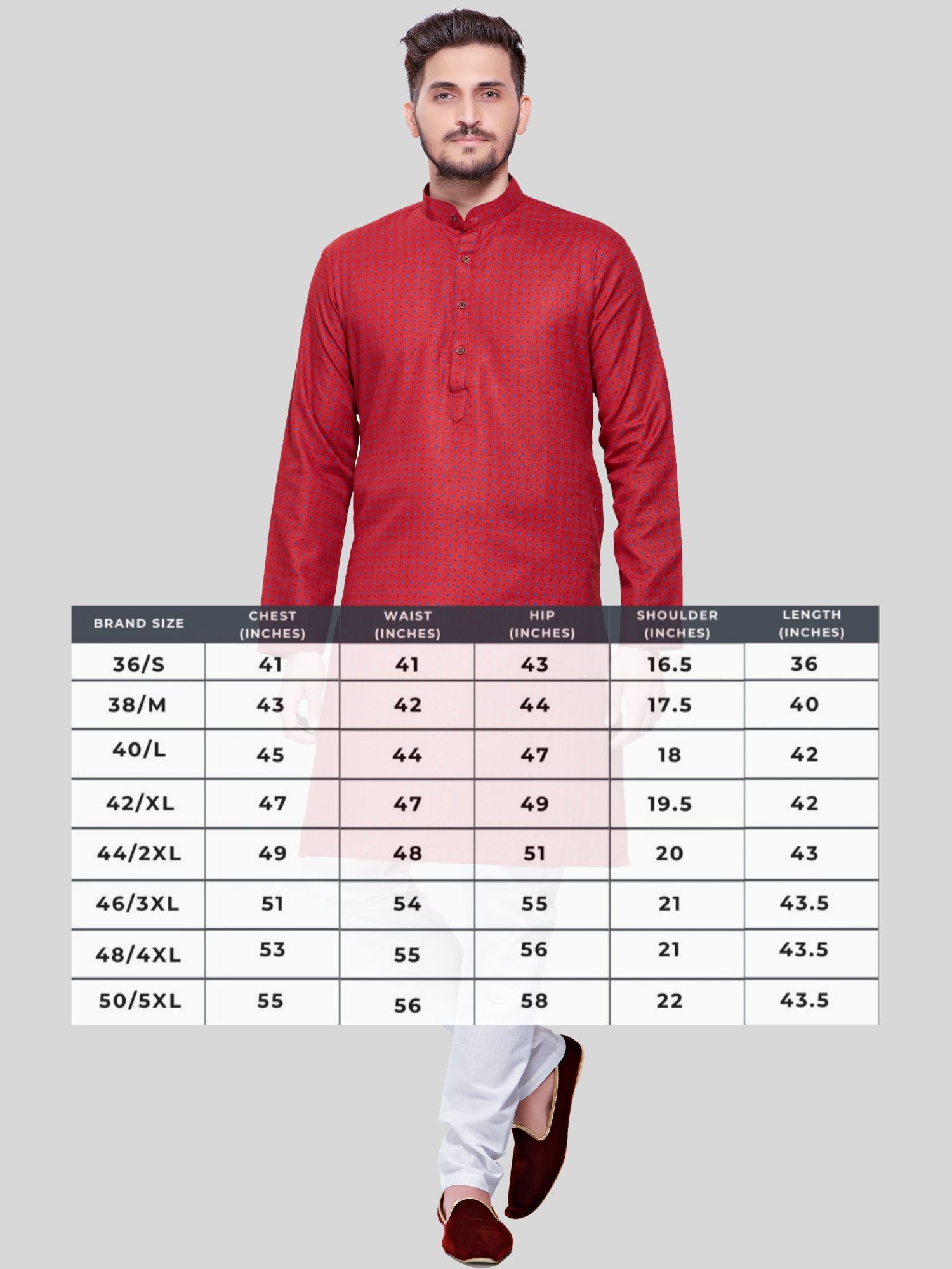 Barn Red Dot Printed Cotton  Kurta  and Matching Dhoti