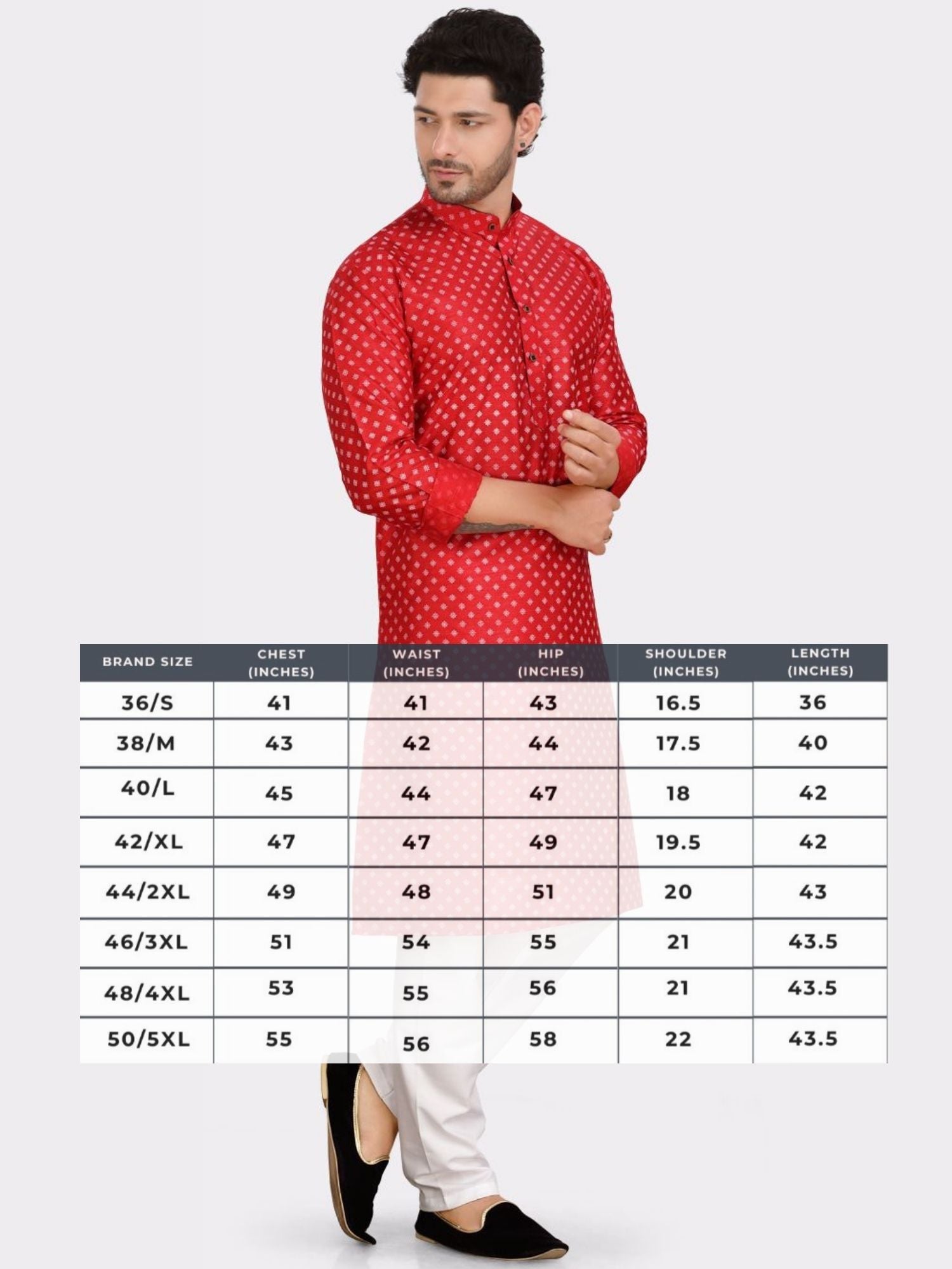 Barn Red Silk Printed Kurta  and Matching Dhoti