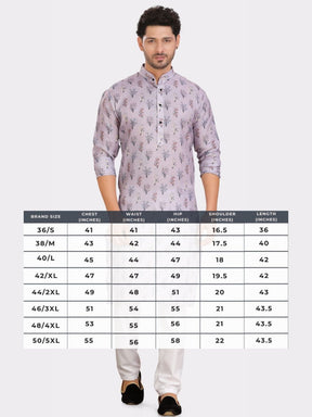 Orchid Purple Cotton Printed Kurta