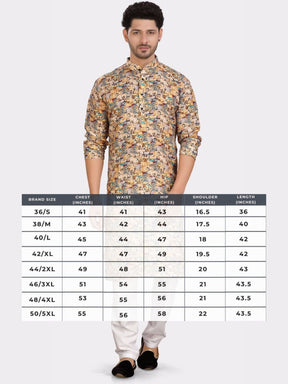 Shine OF Yellow Cotton Printed Kurta