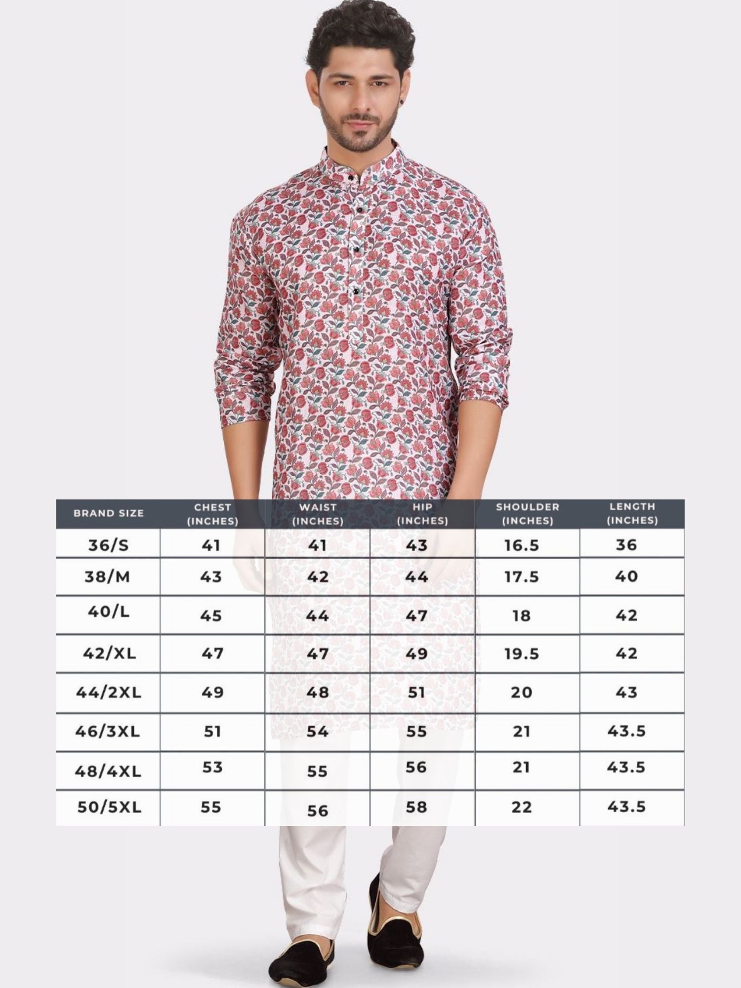 Coral Peach Cotton Printed Kurta