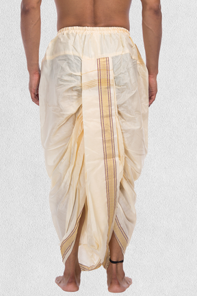 Shine Gold Pitambari Dhoti Ready To Wear Cotton Dhoti