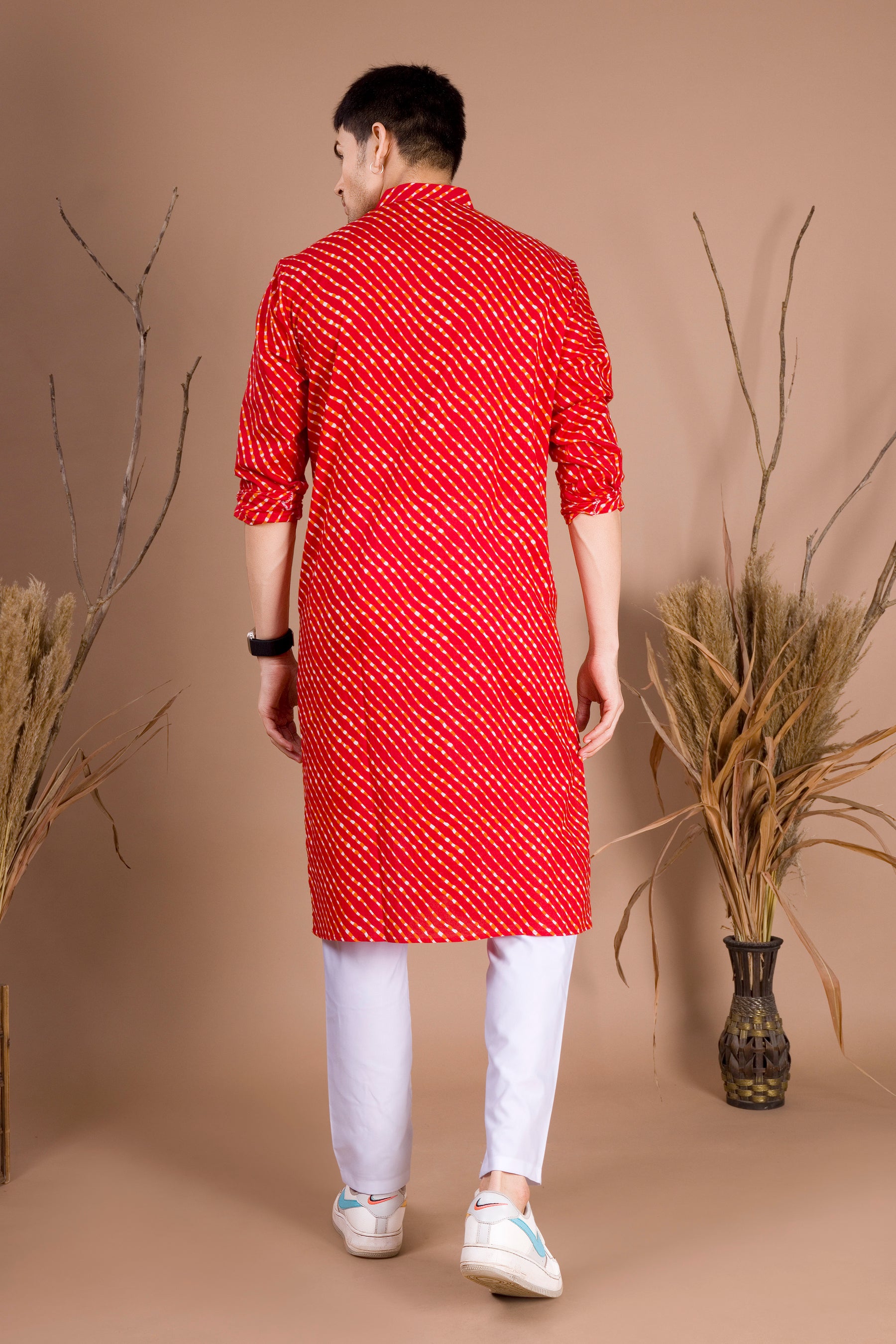 Barn Red Paisley Design Cotton Kurta