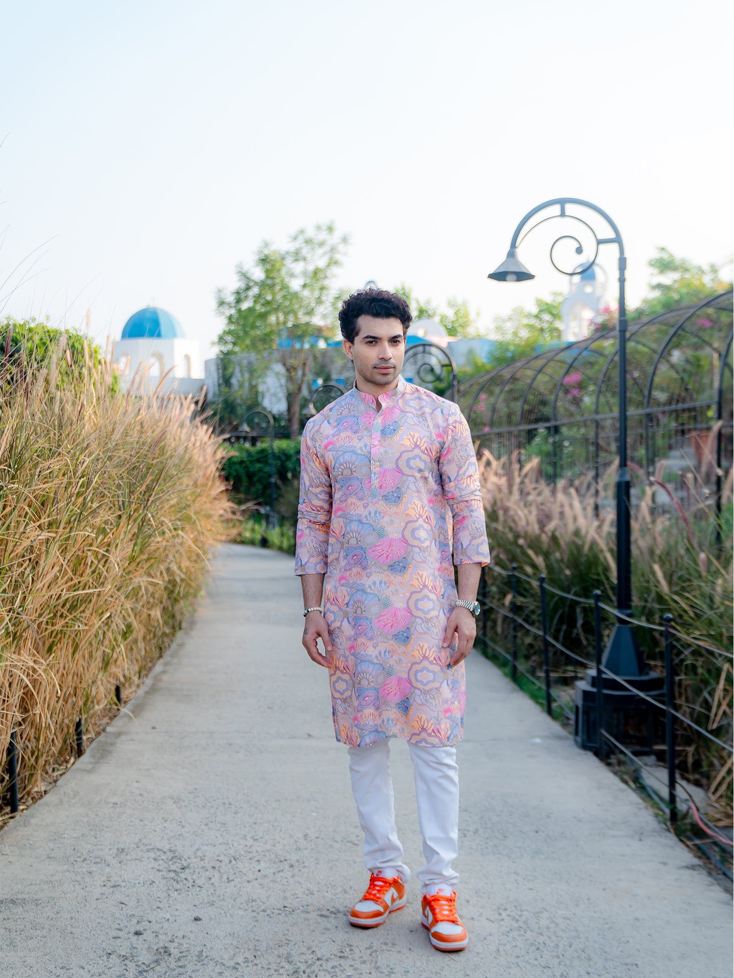 Shine OF Yellow Floral Printed Cotton Kurta