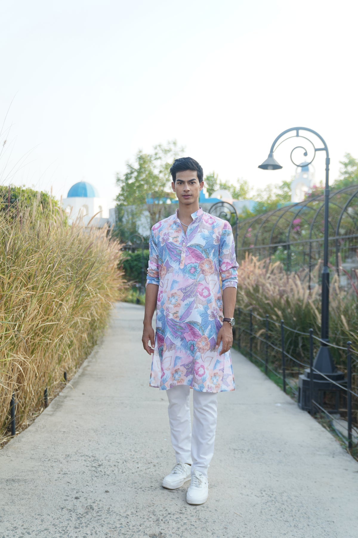 Orchid Purple  Floral Printed Cotton Kurta